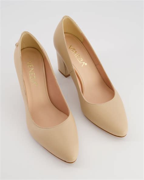 KLASYCZNE CZÓŁENKA NA OBCASIE 25010 PELLE NUDE Sklep z butami online Venezia