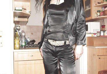 Dark Hued Satin Suit Pants Harness Jacket ZB Porn