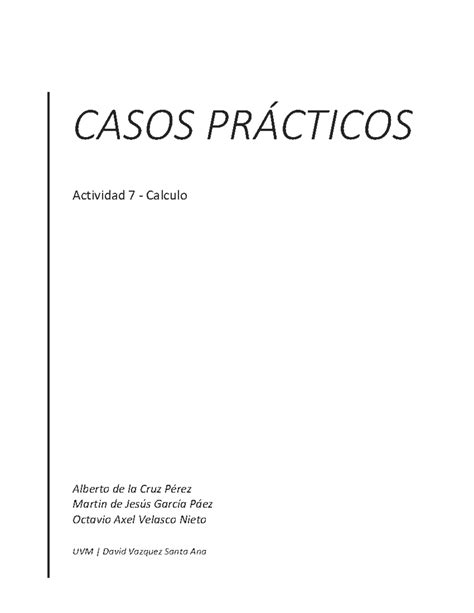 Actividad Casos Pr Cticos Casos Pr Cticos Actividad Calculo