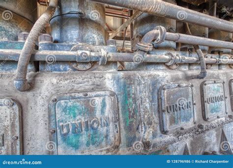 Ancient Diesel Generator at the Vulture Mine Ghost Town Stock Photo ...