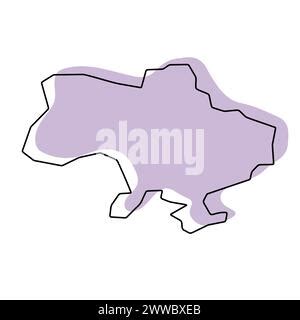 Ukraine Map Outline Smooth Country Shape Map Vector Stock Vector