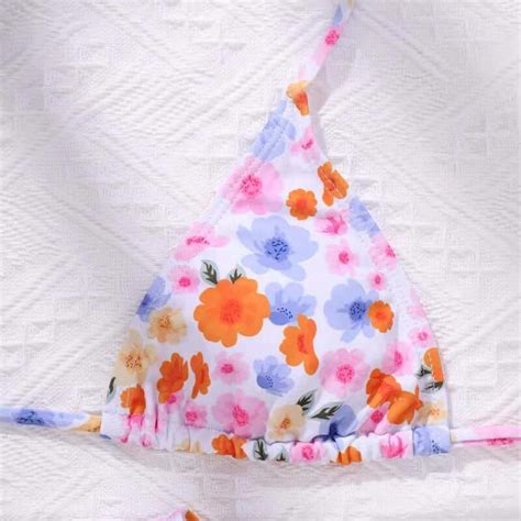 Imprimé Floral frais Maillot De Bain Bandage Bikini String Sexy Maillots De Bain Femmes Bikini D