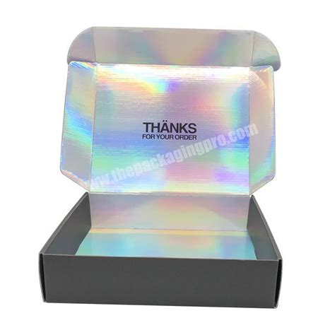 Wholesale Custom Printing Logo Unique Holographic Cardboard Clothes Packaging Shipping Mailer