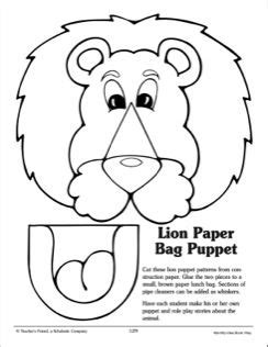 lion paper bag puppet pattern lion paper bag craft lion puppet craft