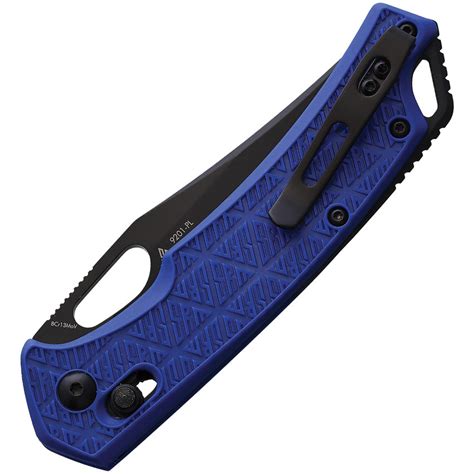 SRM Knives 9201 Pocket Knife Ambi Lock Blue FRN Folding Stainless Blad ...