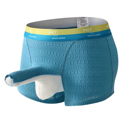 Men S Boxer Shorts Gay Underwear Briefs Sexy Low Waist Breathable Penis Pouch Solid Underpants