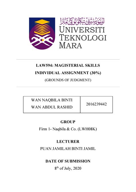 Contoh Grounds Of Judgment Law Magisterial Skills Individual