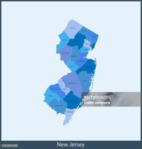 New Jersey Vector Map Photos And Premium High Res Pictures Getty Images