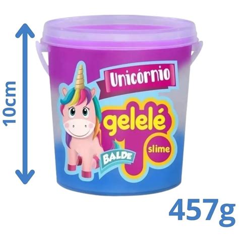 Slime Gelele 1 Balde 457g Slime Unicornio 3 Cores Slime Dupari Loja