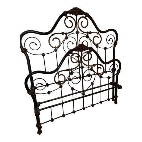 Mid 19th Century Original Antique Victorian Bedframe | Chairish