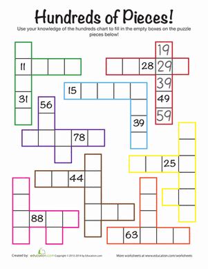 100 Chart Puzzles Printable