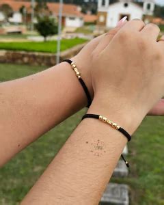 PULSERAS PARA PAREJAS CON BALINES EN ORO LAMINADO 18K