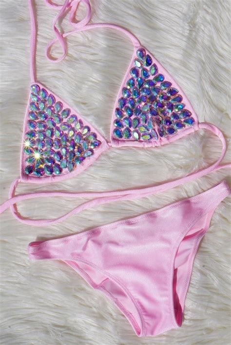 Crystal Bikini Sparkly Sexy Unique Swimwear Made To Order