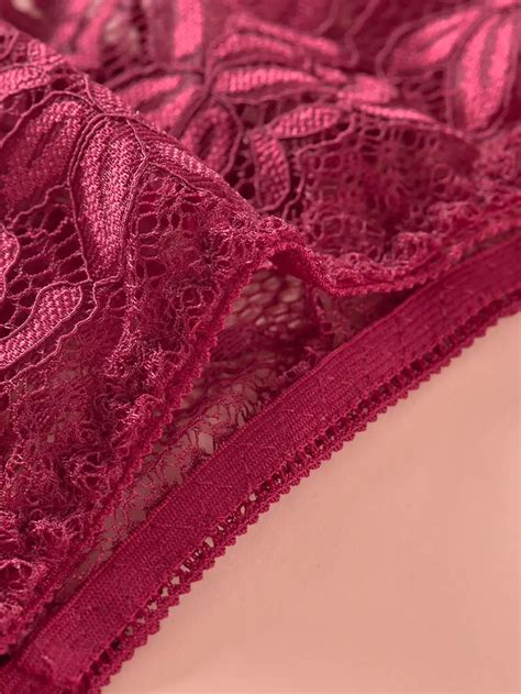 Floral Lace Thongs Scallop Trim Semi Sheer Mesh Panties Temu