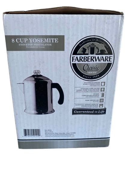 Farberware 50124 Yosemite 8 Cup Classic Stainless Steel Coffee Percolator New Ebay