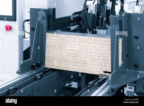 Machine Tools Format Cutting Are Cut Chipboard Furniture Stock Photo