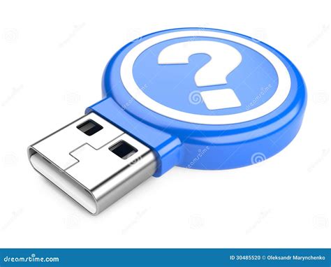 usb flash drive  question sign  image stock illustration