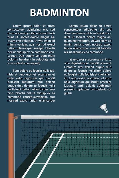 Plantilla De Dise O De B Dminton Para Folleto O P Ginas Vector Premium