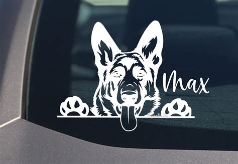 Peeking German Shepherd Car Decal Sticker Etsy Uk