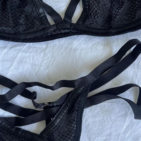 Black Mesh Lingerie Set Sz Depop