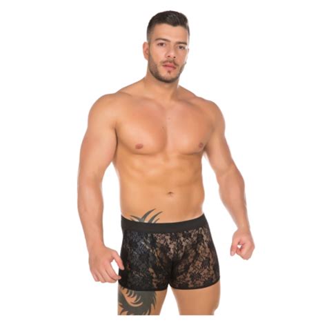 Cueca Boxer Renda Sexy Lingerie Masculina Transparente Shopee Brasil
