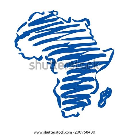 Vector Drawing Map Africa Stock Vector 200968430 - Shutterstock