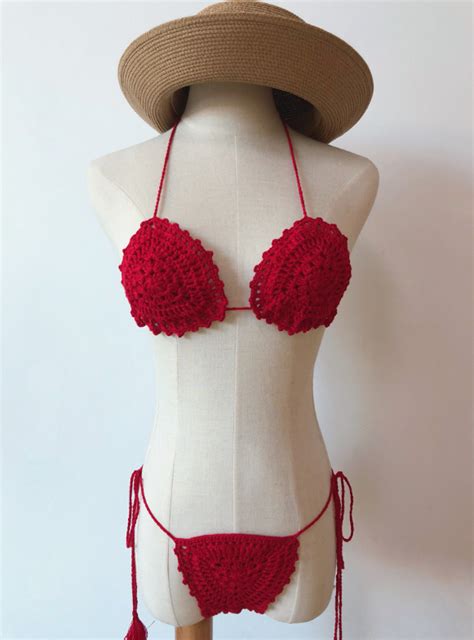 The Pure Manual Knits Bikini Sexy Fringed Strap Swimsuit On Luulla