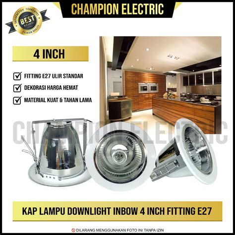 Jual Kap Lampu Downlight Plafon Inch Adjustable Fitting E Ulir