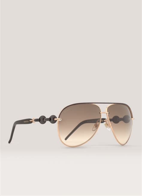 Gucci Aviator Sunglasses in White (Metallic) | Lyst