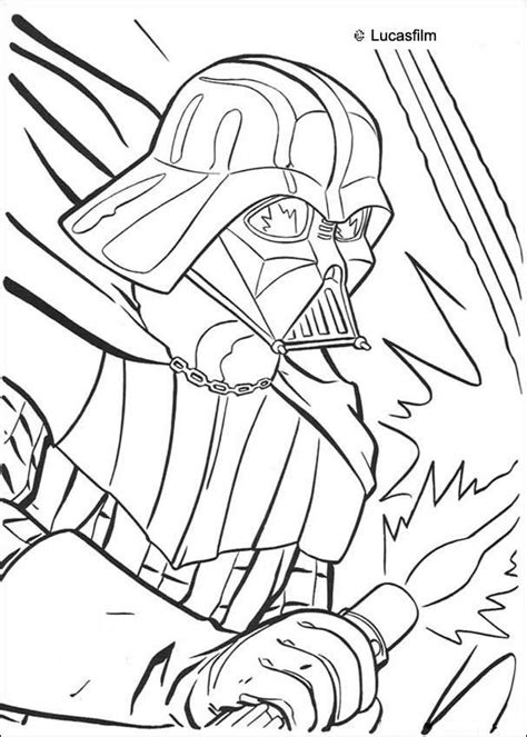 Coloriage De Star Wars De Dark Vador Avec Son P E Laser Lors D Un