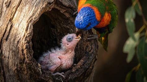 baby rainbow lorikeet care guide development feeding  brooder