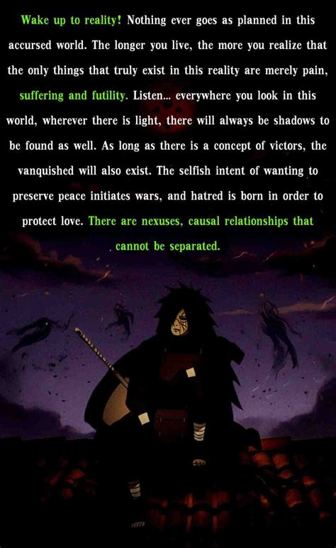 madara uchihas wake   reality  quote  shook anime