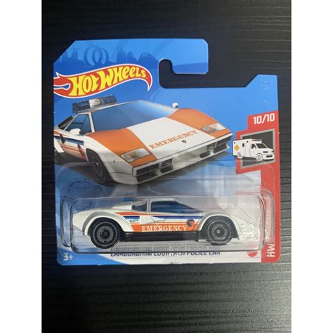 Hot Wheels Lamborghini Countach Police Car Shopee Brasil