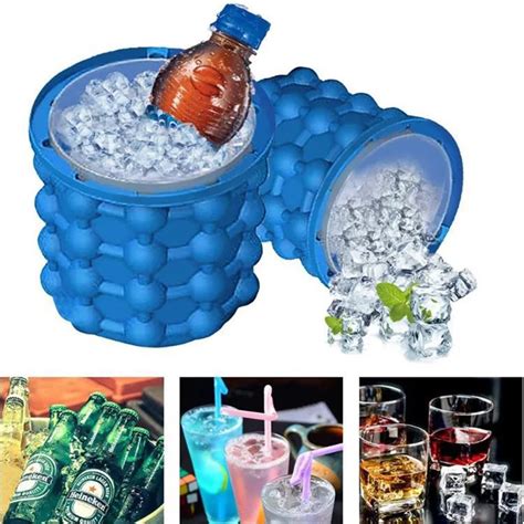 2 In 1 Silicone Ice Cube Maker Portable Bucket Wine Ice Cooler Beer