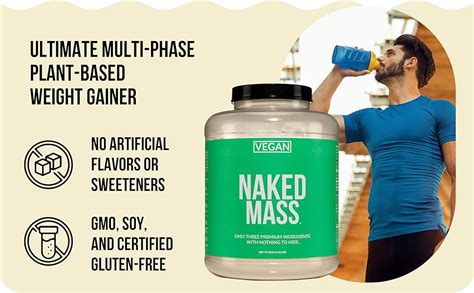 Naked Vegan Mass Natural Vegan Weight Gainer Protein Powder Lb Bulk Gmo Free Gluten Free