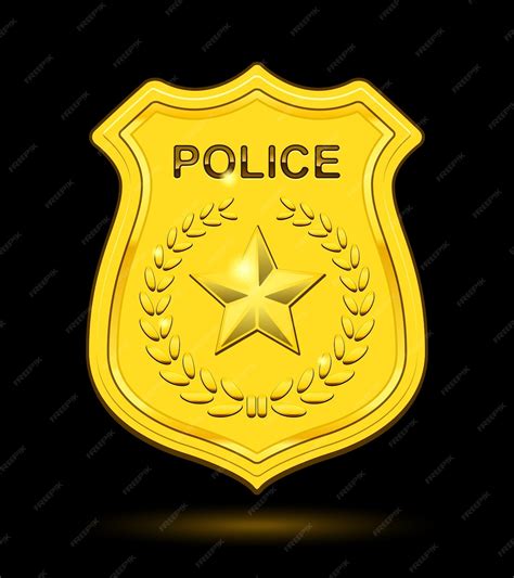 distintivo de ouro da policia isolado vetor gratis
