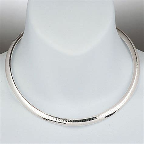 925 Sterling Silver Domed Omega Necklace 8 Mm 16 18 20 Etsy