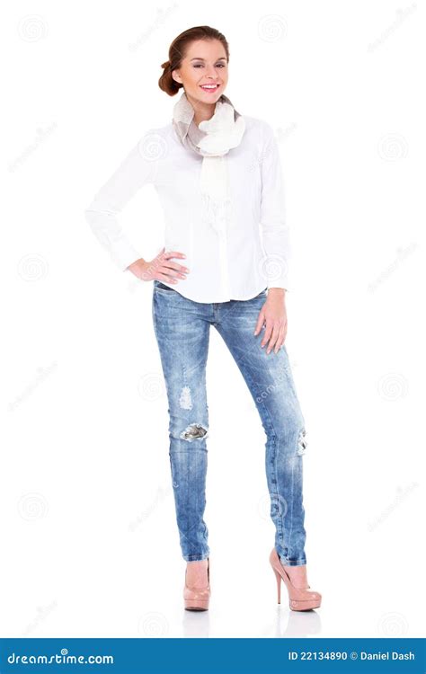 Jeune Femme Sexy De Brunette Dans La Chemise Blanche Photo Stock Image Du Femelle Fond 22134890