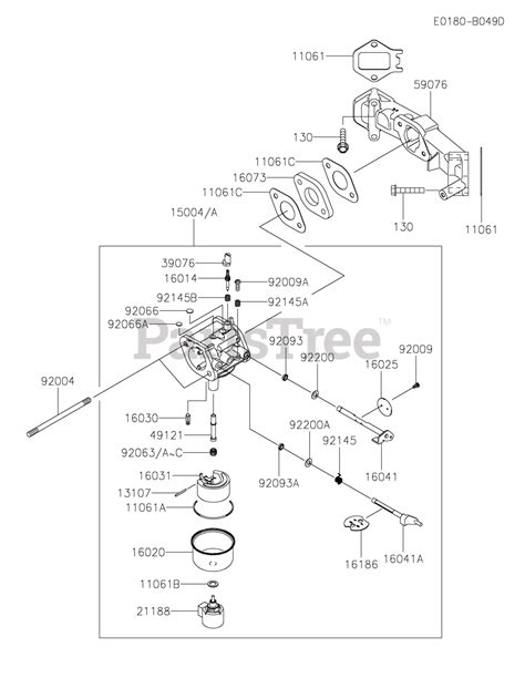 Kawasaki Fs541v Cs37 Kawasaki Engine Carburetor Parts Lookup With