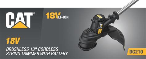 Amazon.com : Cat DG210 18V Brushless 13” String Trimmer Cordless with ...