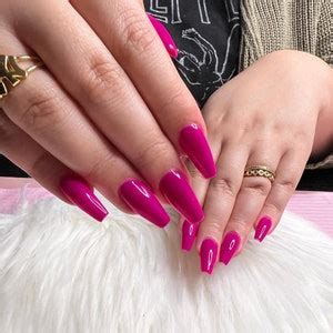Hot Beauty Hot Pink Medium Coffin Fake Nails Press On Nails False Nails Glue On Nails
