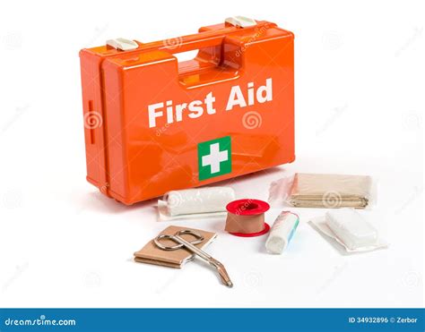 A First Aid Kit With Dressing Material Stock Photo Image Of Helper