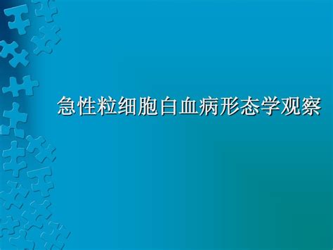 急性粒细胞白血病形态学观察word文档在线阅读与下载无忧文档