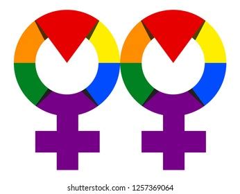 Lesbian Symbol Rainbow Color Illustration Vector Stock Vector Royalty Free