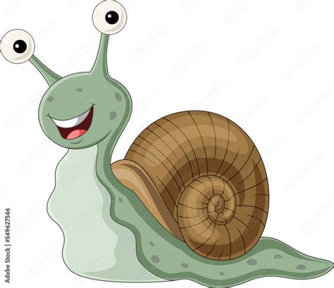 Cartoon Snail Isolated On White Background Stock Vector Adobe Stock