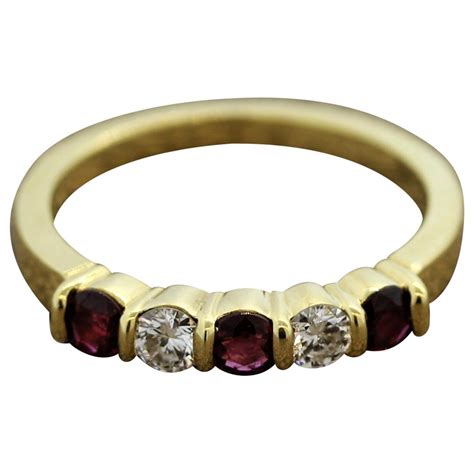 Ruby Diamond Gold Band Ring At 1stdibs