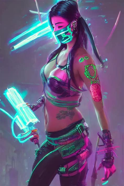 Akali From League Of Legends Cyberpunk Futuristic Stable Diffusion