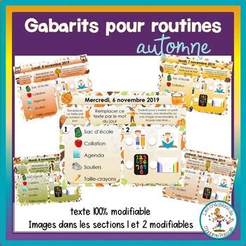 Gabarits Routine Du Matin Automne Morning Work Fall By Madame Pascale