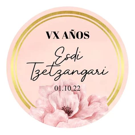 Pegatinas Floral Nude Boda Xv A Os Personalizada Pz Cm Meses Sin Inter S