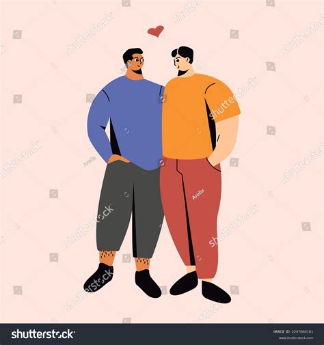 Happy Homosexual Couple Cartoon Characters Gay Stock Vector Royalty Free 2247060181 Shutterstock